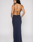 Cowl neck maxi dress
Adjustable spaghetti straps
Side zipper closure
Adjustable back tie
Lined
navy blue maxi dress
navy blue wedding guest dress