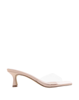 Single clear strap kitten heel
Open toe cap
Slip-on style
5.6cm kitten heel
Synthetic upper