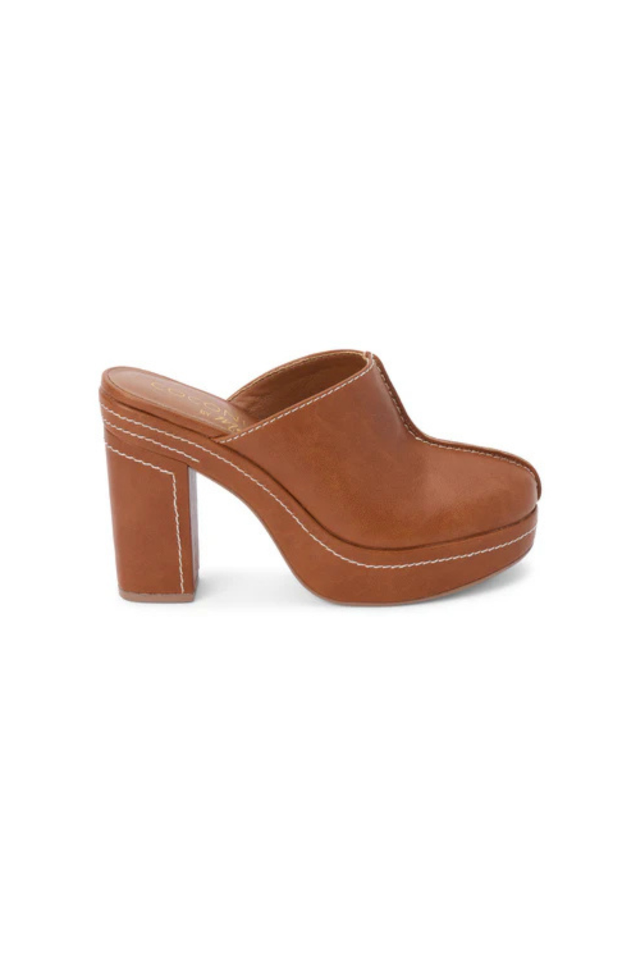 Vegan faux leather platform mule heel
Block heel and contrast stitching
Padded insole
Slip-on style
4.5" heel
1.25" platform
Faux leather
Manmade outsole
brown platform mule heel