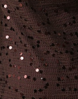 brown Sequin mini dress
Long sleeve
Deep v neckline
Ring detail
Partially lined