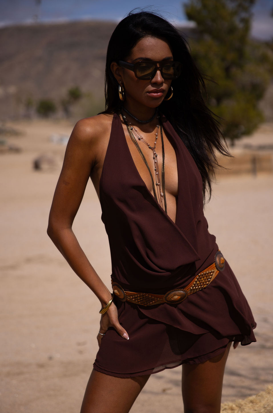 brown Tiered halter mini dress
Front and back cowl drape
Adjustable neck tie
Lined
coachella outfit
coachella dress
stagecoach outfit
stagecoach dress
festival outfit