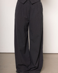 grey Trouser pant
Fold over waistband
Clasp zipper closure
Lined
Dark grey slack pants
holiday outfit
Office wear pant
