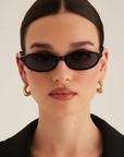 black oval small thin sunglasses banbe