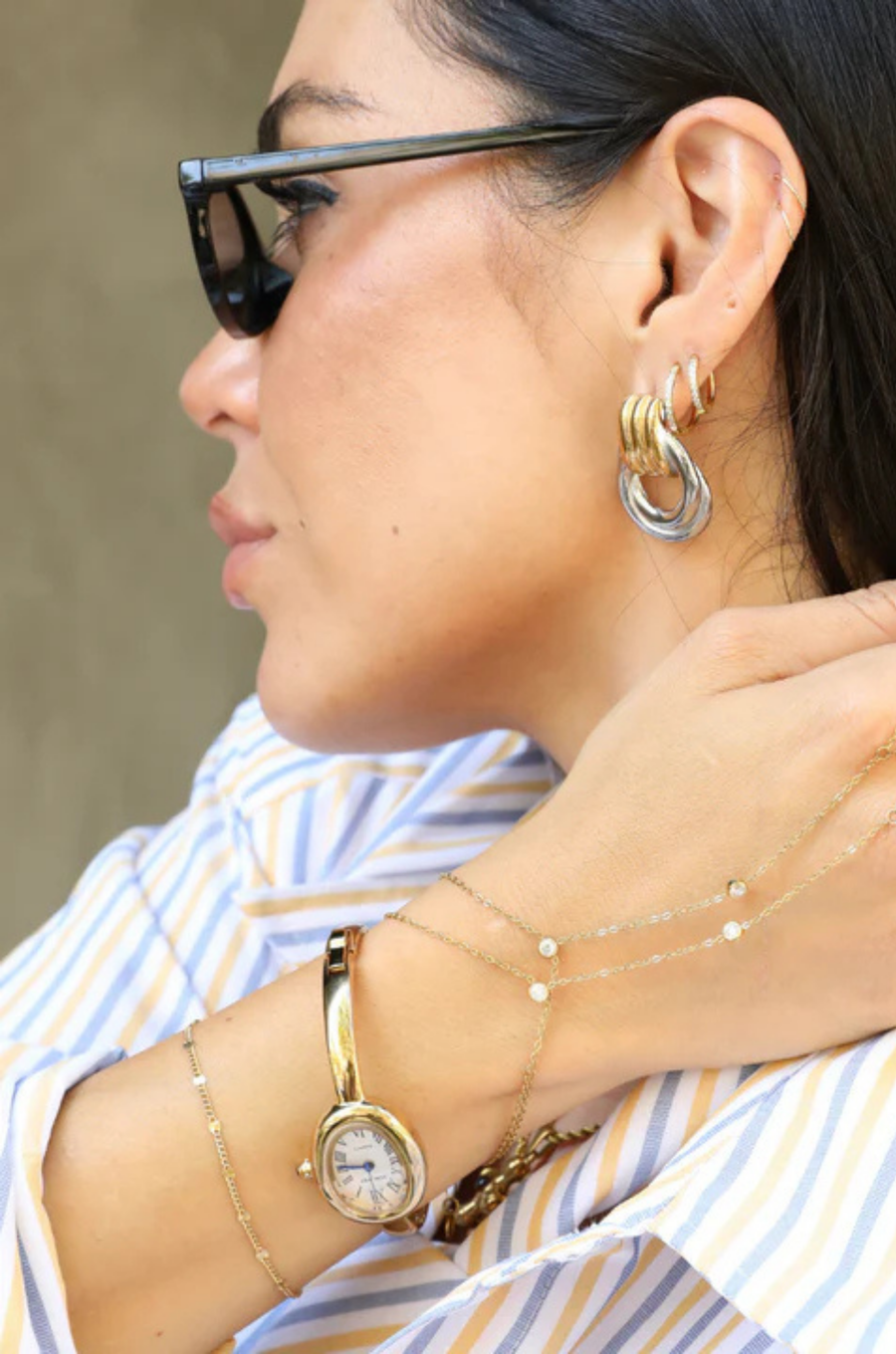 gold Bracelet watch
Wrist sizes 16.5 cm &amp; below
Tarnish Free - No Plating
Water Resistant Face, Waterproof Band
fashionable watch
cute watch