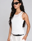 white Knit double layered tank top
Ribbed
Polyester
basic tank top
capsule wardrobe