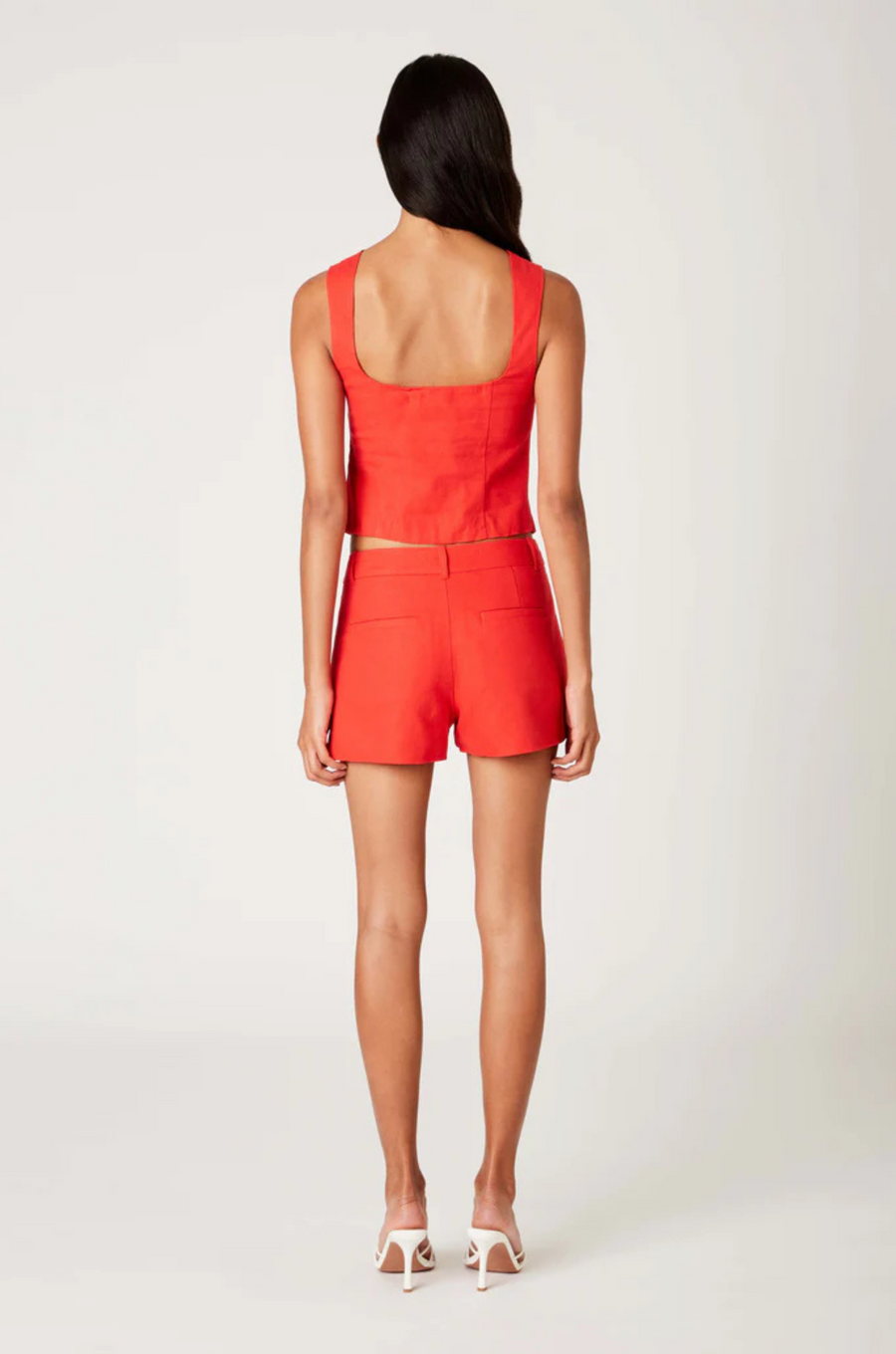 red Double front tie tank top
Square neckline
Waist-defining bodice
Lined
fourth of july top
summer tank top