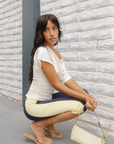 Draped short sleeve top
Unlined
Length: 24"
Lyocell/Spandex
cream off the shoulder top
going out top
spring outfit