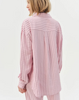 pink Striped button down shirt
Oversized
Center front placket
Classic shirt collar
Shirttail hem
pink oversized button down shirt
For love and lemons