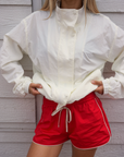 cream Wind breaker track jacket
Button /Zip closure
Side pockets
Lined
Nylon/Polyester
4th of july outfit