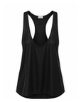 black Satin tank top
Piping trim detail
Raceback
U neckline
Unlined