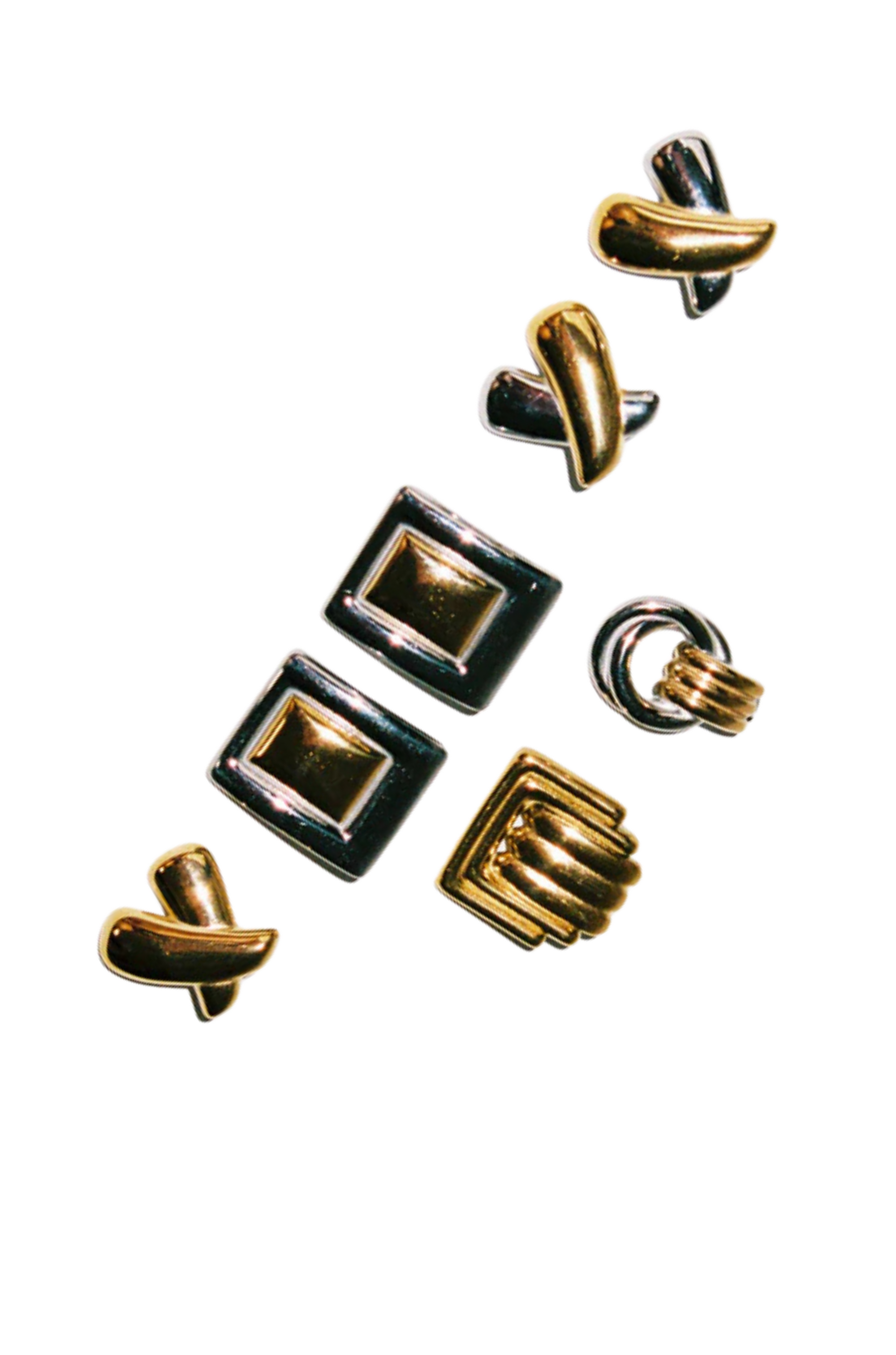 Two toned earrings. Square shaped earrings. Tarnish free. Stainless steel. Lightweight.