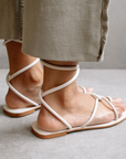 Lace It Up Flat Sandal by Alohas - FINAL SALE