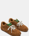 Low-top lace-up sneaker
Suede upper material
This style will come with both colored stripe laces camel brown suede steve madden sneakers
brown fall sneaker shoes 