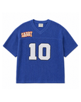 Thermal oversized jersey tee
Bold, bright blue colourway
Exclusive graphics front and back
Soft cotton waffle
V neck
Short sleeves