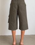 green Bermuda Cargo Shorts
Cargo jorts
Button fly closure
Belt loops
5 pocket construction
Unlined