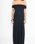 black Off the shoulder maxi dress
Open droop back
Lined
Black wedding guest dress
black formal wedding guest dress