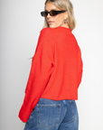 Fuzzy knit cardigan
Crewneck
Front button down closures
Long sleeves
Unlined
red cardigan
fall cardigan
fall outfit