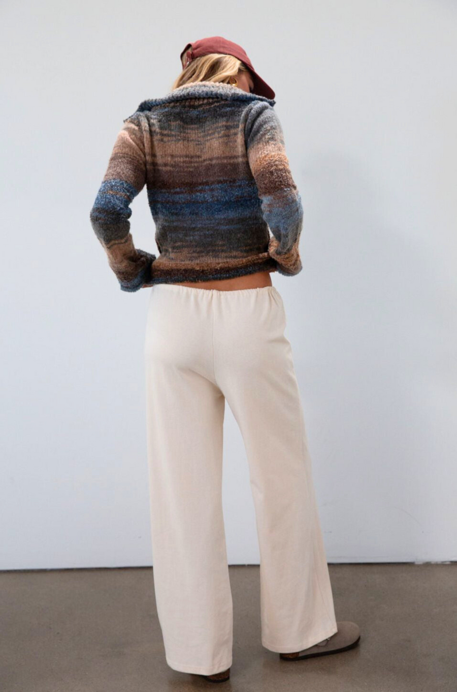 Knit wide leg pants. Drawstring waist. Unlined. cream pants. cute casual pants. fall outfit. fall pants