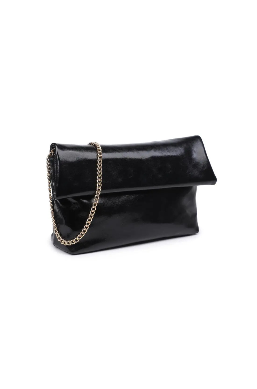 Crossbody vegan shiny leather purse
Removable chain strap
Outer zip pocket
Inner zip and slip pocket
Magnetic closure
Lined
Vegan Leather
black leather clutch bag purse