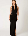 Halter neck top
Draped cowl neckline
Ultra soft jersey knit
Open back with slim adjustable strap
black halter neck top
black cowl neck top