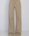 beige tan Hidden waist band jeans
Hook and zipper closure
Unlined
2 back pockets