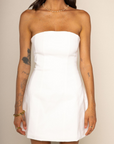 Strapless mini dress
A line
Back zipper closure