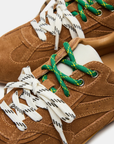 Low-top lace-up sneaker
Suede upper material
This style will come with both colored stripe laces camel brown suede steve madden sneakers
brown fall sneaker shoes 