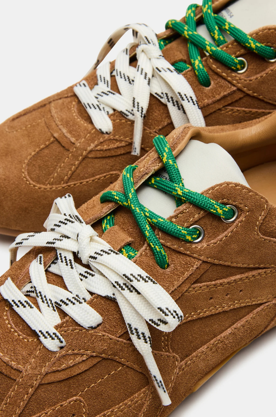 Low-top lace-up sneaker
Suede upper material
This style will come with both colored stripe laces camel brown suede steve madden sneakers
brown fall sneaker shoes 