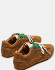 Low-top lace-up sneaker
Suede upper material
This style will come with both colored stripe laces camel brown suede steve madden sneakers
brown fall sneaker shoes 