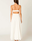 white Smocked maxi dress
Straight neckline
Adjustable spaghetti straps
Gathered bust with tiered smocking
Back cutout detail
Side pockets
Fully lined