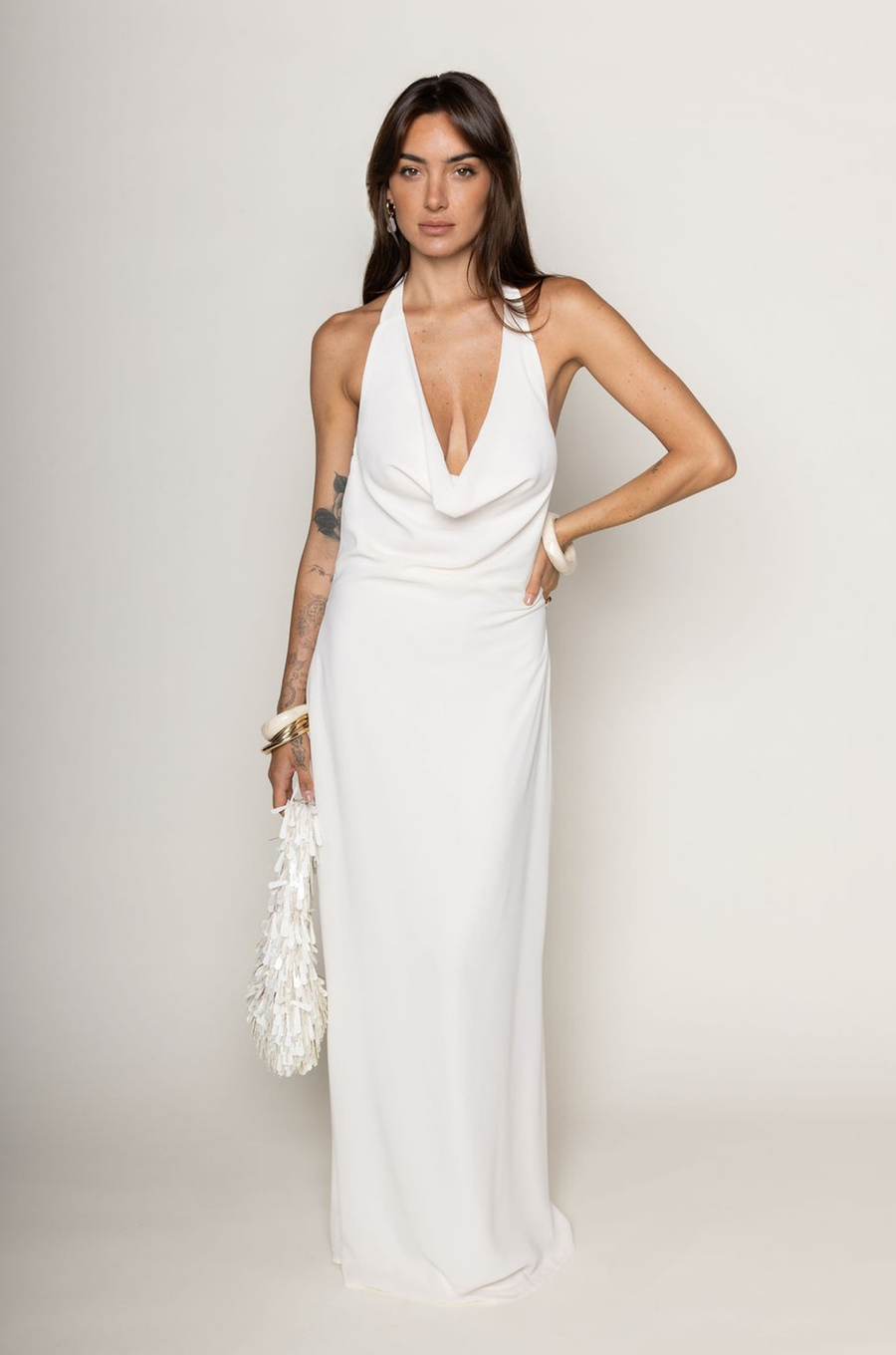ivory Chiffon halter maxi dress
Cowl neckline
Adjustable back tie
Sleeveless
Side zipper closure
Lined
bridal maxi dress
bridal shower maxi dress
bachelorette maxi dress
rehearsal dress for bride