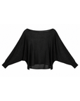 black Long sleeve sheer sweater
Boat neckline
Unlined/Sheer