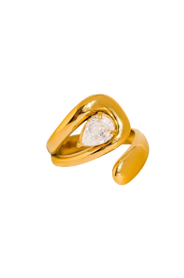 18K Gold Non-Tarnish Wrap CZ Ring
18K Gold Plating
Stainless Steel
Size 7 Measurement: 0.682 Diameter/2.14 Circumference
Lead-free
Nickel-safe
Hypoallergenic
Water Resistant