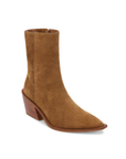 brown tan suede ankle western boot