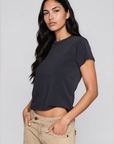 Crewneck t-shirt top
Short sleeve
Unlined
black short sleeve top