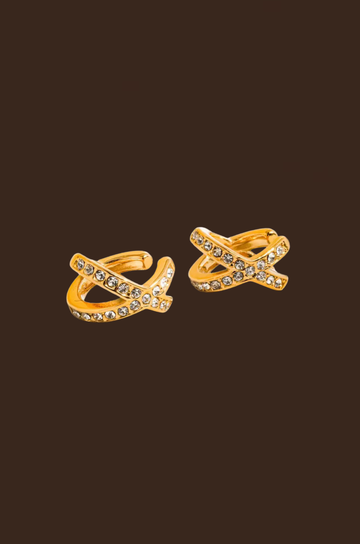 18K Gold Non-Tarnish X CZ Ear Cuff
18K Gold Plating Stainless Steel Cubic Zirconia
Measurement (L x W inch): 0.6 x 0.35
Lead-free/Nickel-safe /Hypoallergenic/Water Resistant
ear cuff
gold ear cuff