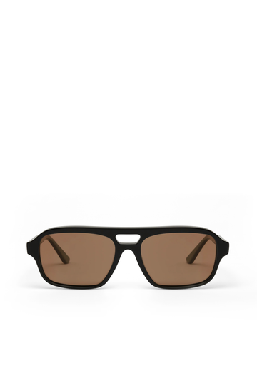 Acetate aviators
Gold embossed Banbé logo on outer left arm
Style details printed in gold foil on inner right arm
Scratch resistant/Category 3/Polarised
100% UV protection with high sun glare reduction
Includes branded vegan case &amp; cleaning cloth
brown aviator sunglasses