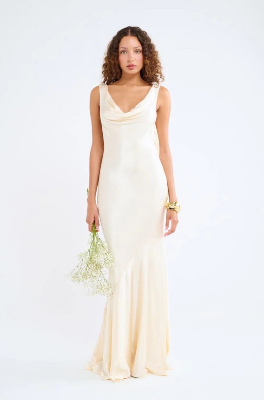 ivory Satin maxi dress
Cowl neck neckline
Open back
Adjustable back tie for waist snatching
Mermaid hem
bridal maxi dress
bridal shower maxi dress
rehearsal maxi dress
bride dress
wedding dress