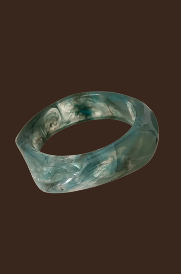 green Acrylic marble pattern bangle bracelet
