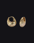 14K gold filled teardrop earrings
Rounded chubby huggie hoop
Brass/Gold Filled
Rhodium Plated
Size: 23mm