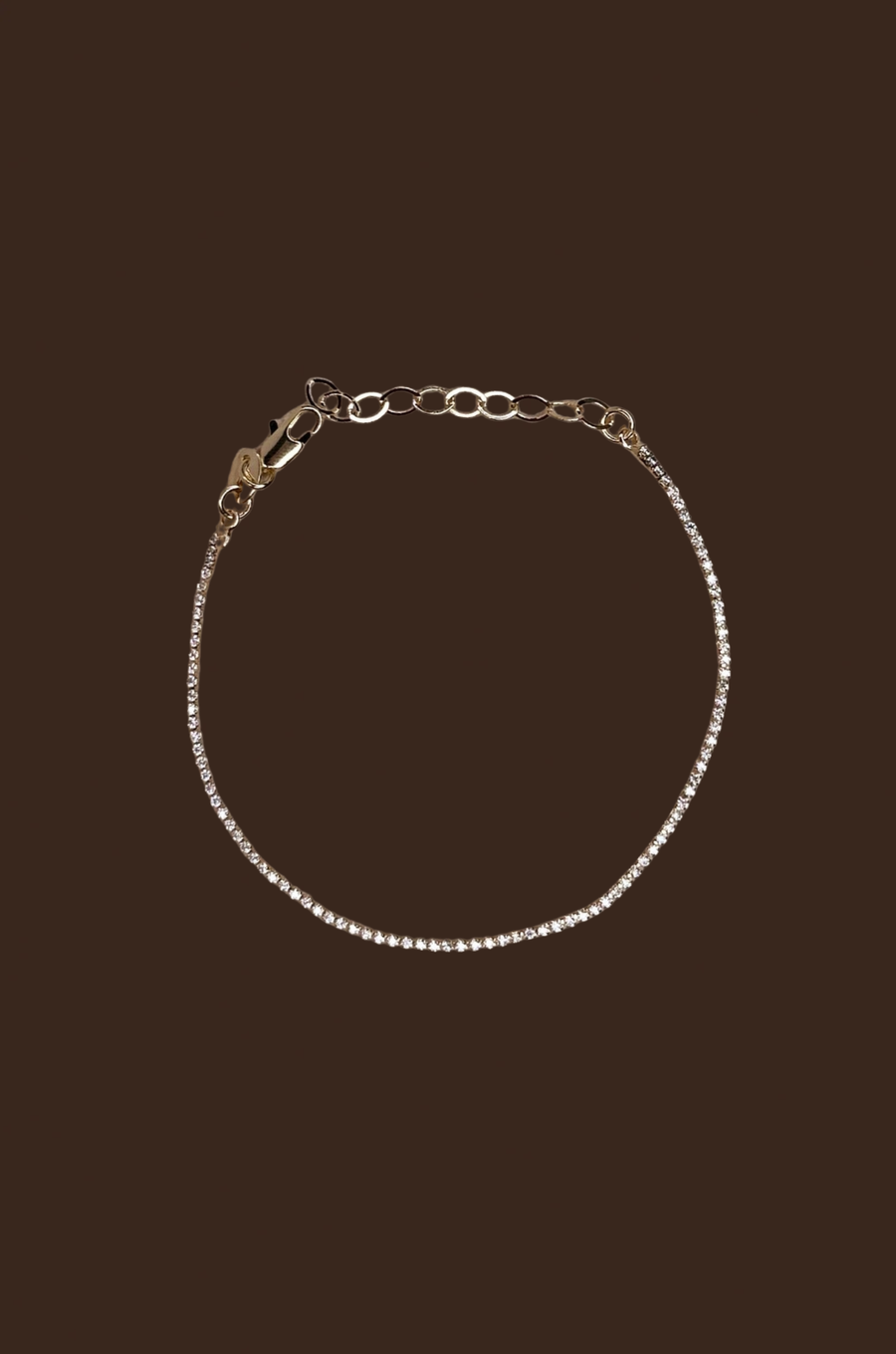 18k Gold filled tennis bracelet with 1.2mm cubic zirconia stones
fake diamond bracelet