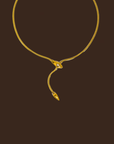 18K Gold Non-Tarnish Serpent Y Lariat Necklace
18K Gold Plating
Stainless Steel
Pendant Size: 2.36"
Chain Length: 15.74"
Extension: 2"
Lead-free/Nickel-safe/Hypoallergenic/Water Resistant