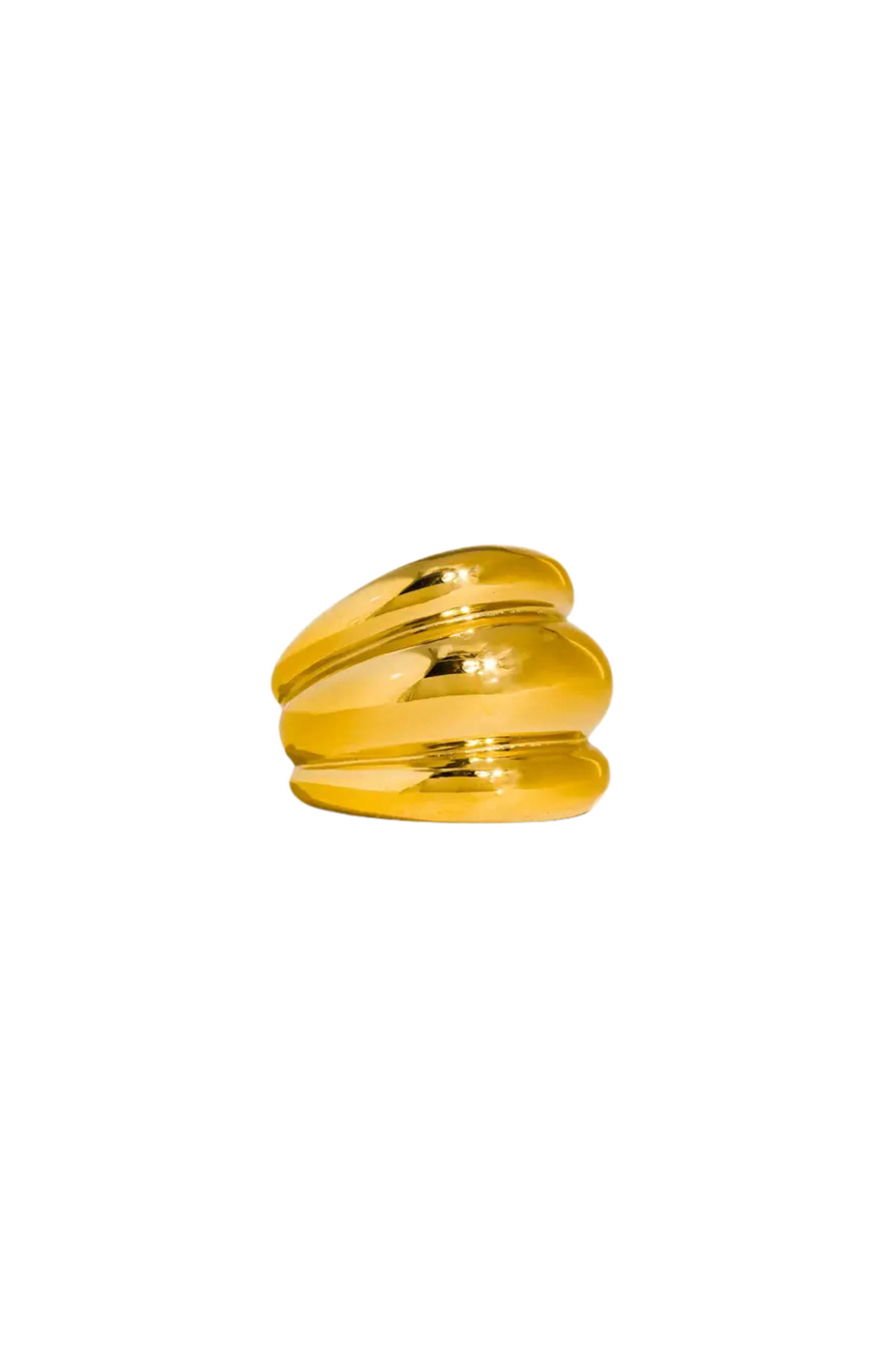 18K Gold Non-Tarnish Dome Statement Ring