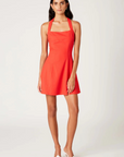 Halter-style mini dress
Square neckline
Fitted bodice and flare skirt
Open back design
Front slit
Adjustable back tie
Zipper closure
Red halter mini dress
fourth of july dress outfit