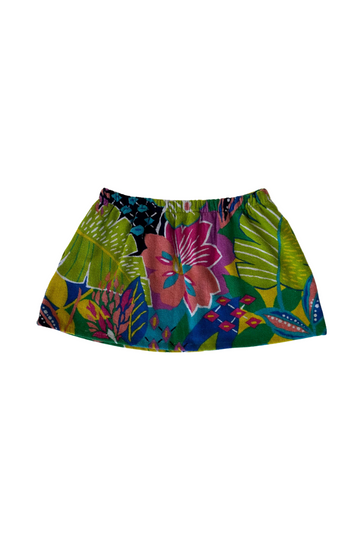Floral printed towel skirt
Elastic waistband
Unlined
Up-cycled
Each towel is up-cycled - there may be imperfections
Length: 11.5" / Waist: 14"