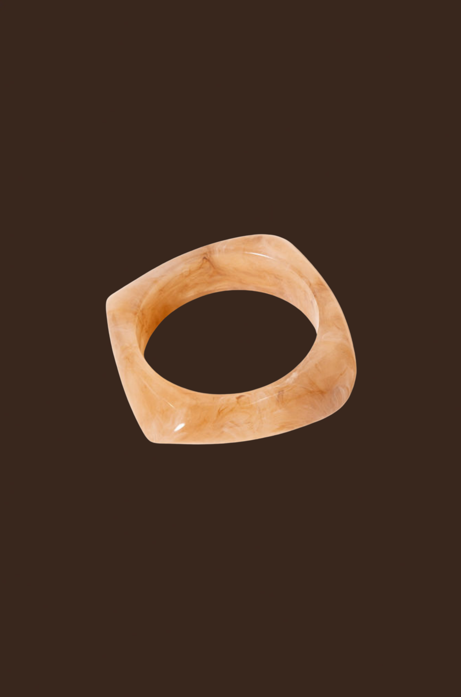 Acrylic marble pattern bangle bracelet
beige orange bangle