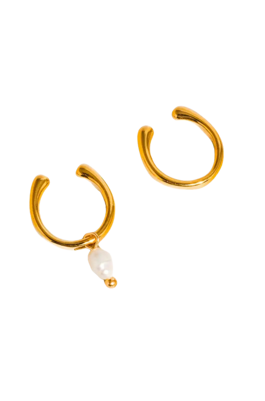 18K Gold Non-Tarnish Freshwater Pearl Hoop Ear Cuff
18K Gold Plating
Freshwater Pearl Stainless Steel
Long Side Measurement: 0.9"
Short Size Measurement: 0.53" Diameter
Lead and Nickel Free
Hypoallergenic
Water Resistant