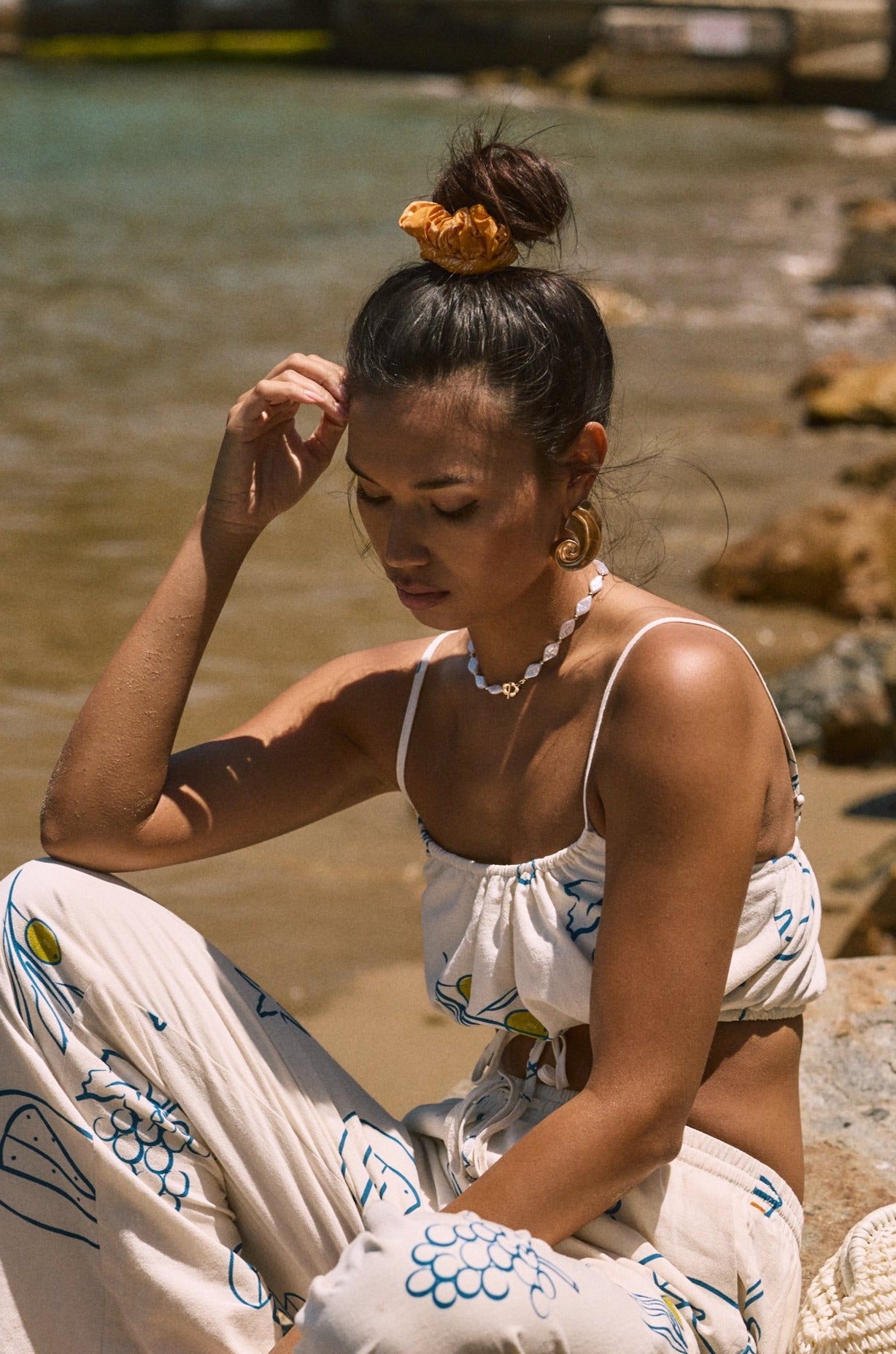 Conch shell earrings