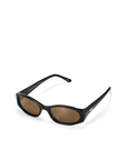 Vintage-inspired sunglasses. Featuring a sleek horizontally elongated oval shape with softly rounded lenses, this statement silhouette is set within a thick dark frame that slightly widens at the outer edges for a modern sporty finish.

Featuring:

elongated oval frame silhouette
acetate frame
softly rounded lens shape
thick dark frame design with widened outer edges
retro-inspired sporty aesthetic
smooth curved detailing
polarisation degree | A degree
UV protection | Cat 3