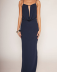Cowl neck maxi dress
Adjustable spaghetti straps
Side zipper closure
Adjustable back tie
Lined
navy blue maxi dress
navy blue wedding guest dress